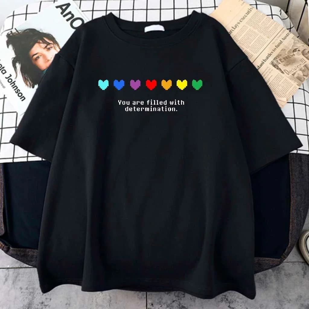Imagem de Camiseta Algodão Undertale Youre Filled With Determination Unissex 100% algodão BearStreetwear