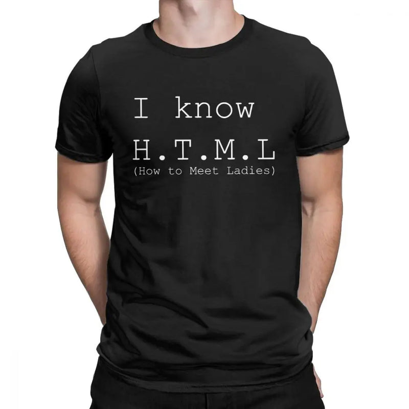 Camiseta Geek Nerd I Know HTML Silicon Valley Aviato Hooli Algodão Masculina