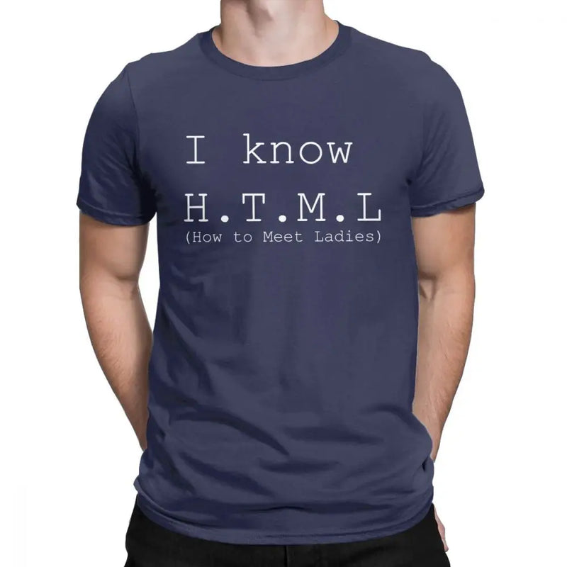 Camiseta Geek Nerd I Know HTML Silicon Valley Aviato Hooli Algodão Masculina