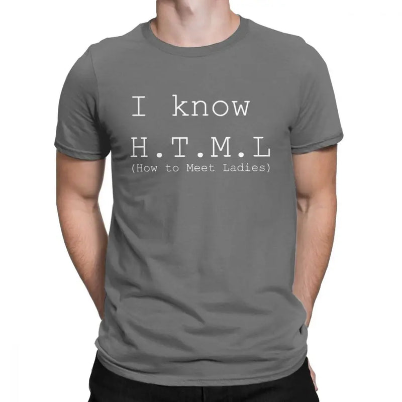 Camiseta Geek Nerd I Know HTML Silicon Valley Aviato Hooli Algodão Masculina