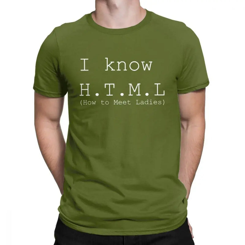 Camiseta Geek Nerd I Know HTML Silicon Valley Aviato Hooli Algodão Masculina