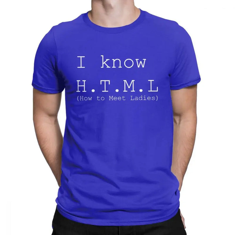 Camiseta Geek Nerd I Know HTML Silicon Valley Aviato Hooli Algodão Masculina
