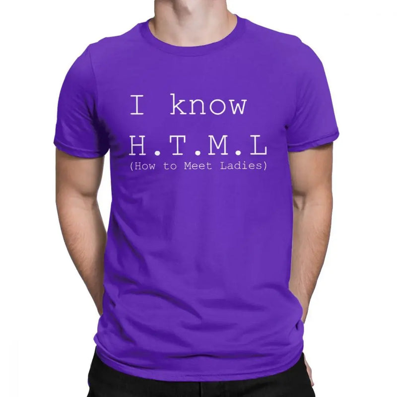 Camiseta Geek Nerd I Know HTML Silicon Valley Aviato Hooli Algodão Masculina