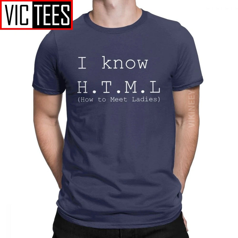 Camiseta Geek Nerd I Know HTML Silicon Valley Aviato Hooli Algodão Masculina