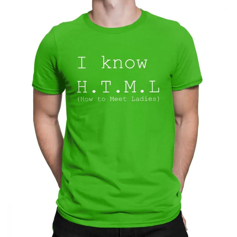 Camiseta Geek Nerd I Know HTML Silicon Valley Aviato Hooli Algodão Masculina