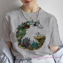 Camiseta Feminina Anime Japonês Dragão Estampa Verão Harajuku Casual