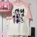 Camiseta Feminina Mitsuri Anime Estilo Japonês Divertida