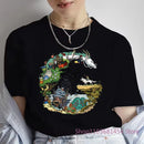 Camiseta Feminina Anime Japonês Dragão Estampa Verão Harajuku Casual