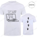 Camiseta Unissex Gato Preto Computador Streetwear Casual Oversized Geek