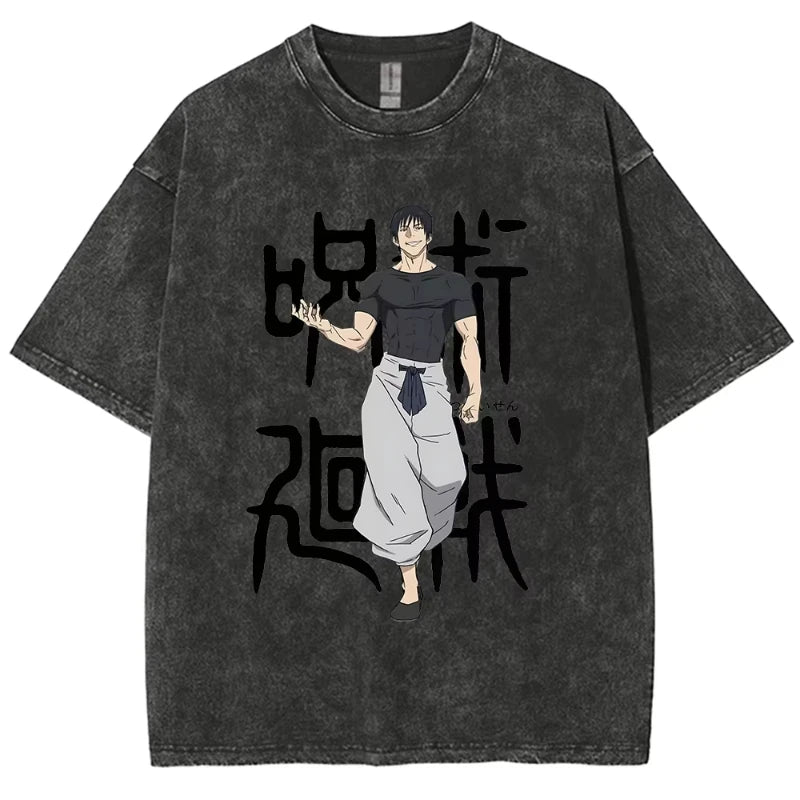 Camiseta Unissex Anime Jujutsu Kaisen Geto Suguru Vintage Harajuku Algodão