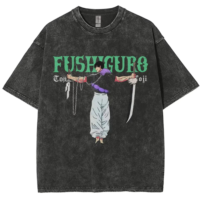 Camiseta Unissex Anime Jujutsu Kaisen Geto Suguru Vintage Harajuku Algodão