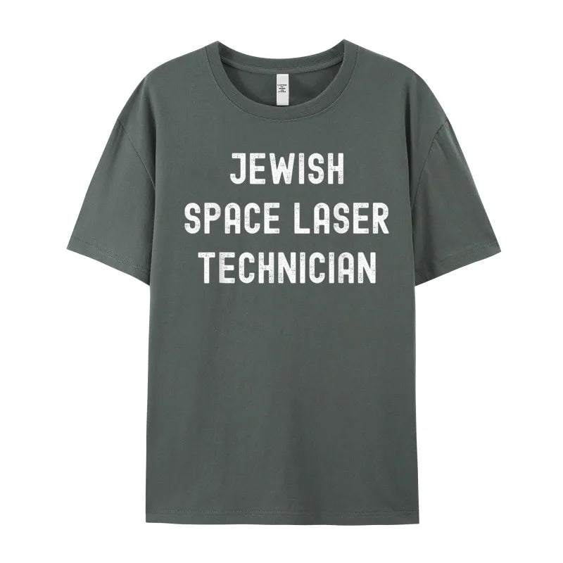 Camiseta Masculina Geek Hip Hop Jewish Space Laser Technician Algodão Manga Curta