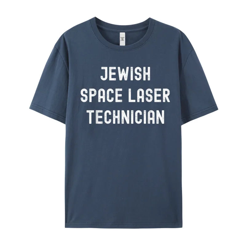 Camiseta Masculina Geek Hip Hop Jewish Space Laser Technician Algodão Manga Curta