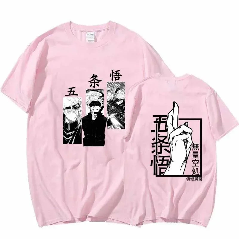 Camiseta Feminina Oversized Satoru Gojo – Anime Jujutsu Kaisen, Estilo Casual Verão