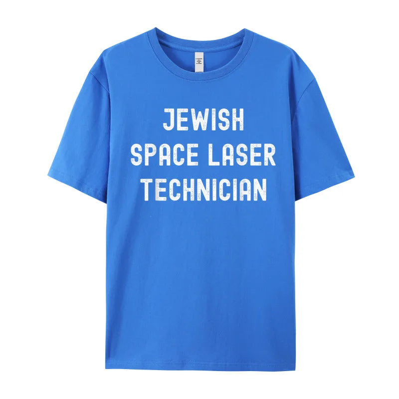 Camiseta Masculina Geek Hip Hop Jewish Space Laser Technician Algodão Manga Curta