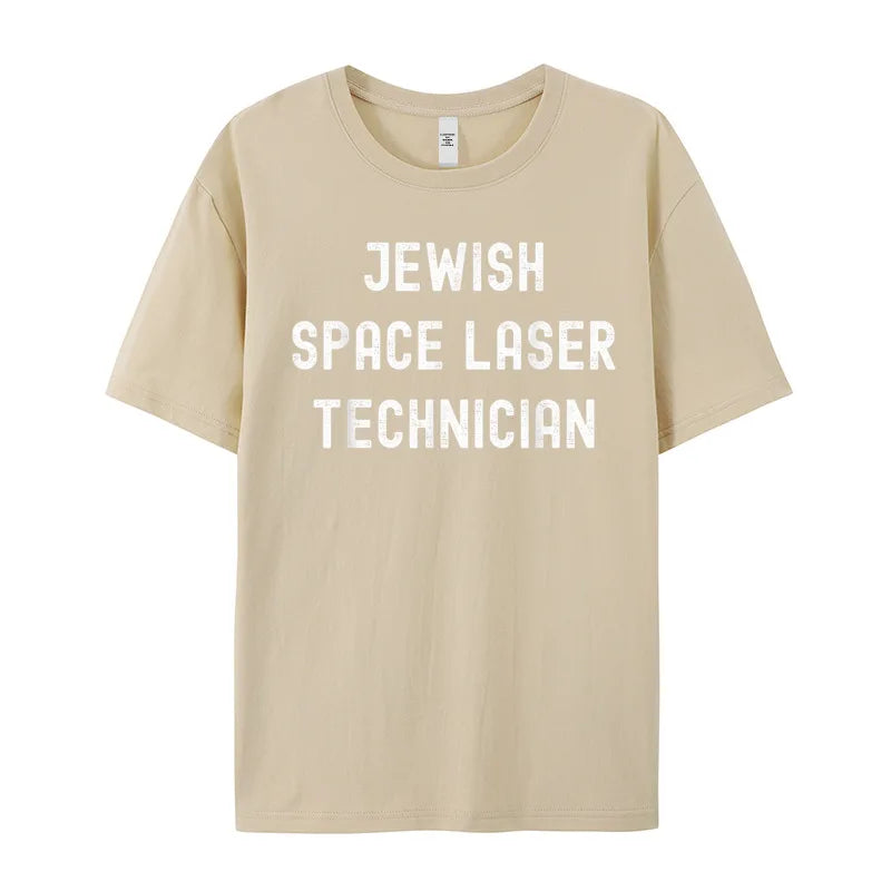 Camiseta Masculina Geek Hip Hop Jewish Space Laser Technician Algodão Manga Curta