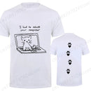 Camiseta Unissex Gato Preto Computador Streetwear Casual Oversized Geek