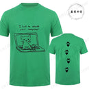 Camiseta Unissex Gato Preto Computador Streetwear Casual Oversized Geek