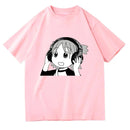 Camiseta Unissex Anime Azumanga Daioh Yotsuba Fones Casual Kawaii