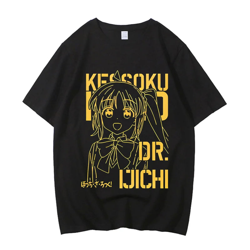 Camiseta Unissex Anime Bocchi The Rock Hitori Gotoh Nijika Algodão Casual Streetwear