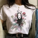 Camiseta Feminina Verão Casual Anime Japonês Harajuku Fofa