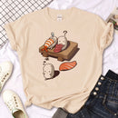 Camiseta Feminina Sushi Manga Harajuku Streetwear Divertida
