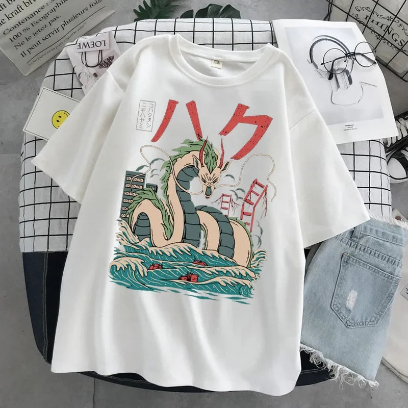 Camiseta Unissex Anime Totoro Hayao Miyazaki Casual Harajuku Manga Curta