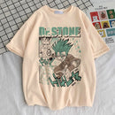 Camiseta Feminina Dr. Stone Harajuku Anime 80s Estética Pop 2000s Hip Hop