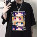 Camiseta Unissex Anime Oshi no Ko Harajuku Estampa Solta Manga Curta