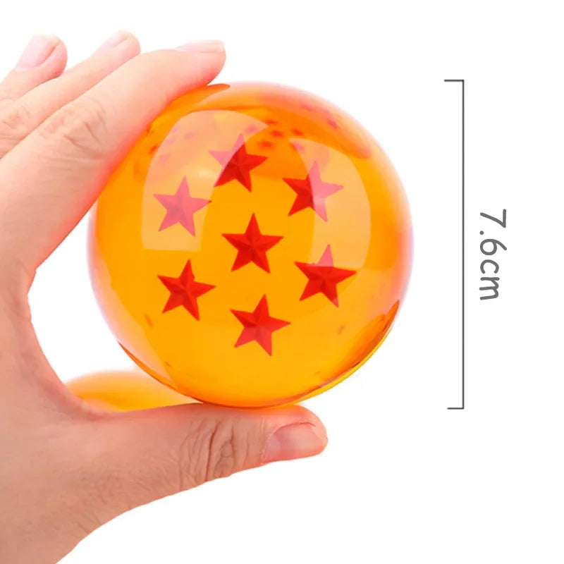 Action Figure Dragon Ball Z 7.6cm – Bola de Cristal Estrelas 1 a 7, Decoração e Presente