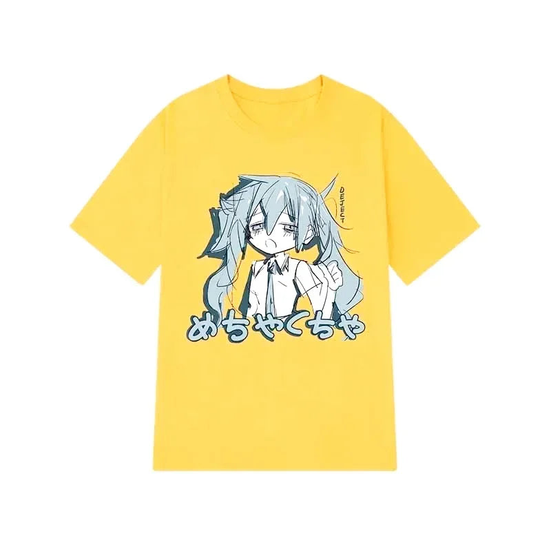 Camiseta Feminina Y2K Anime Japonesa – Estilo Harajuku, Oversized, Casual