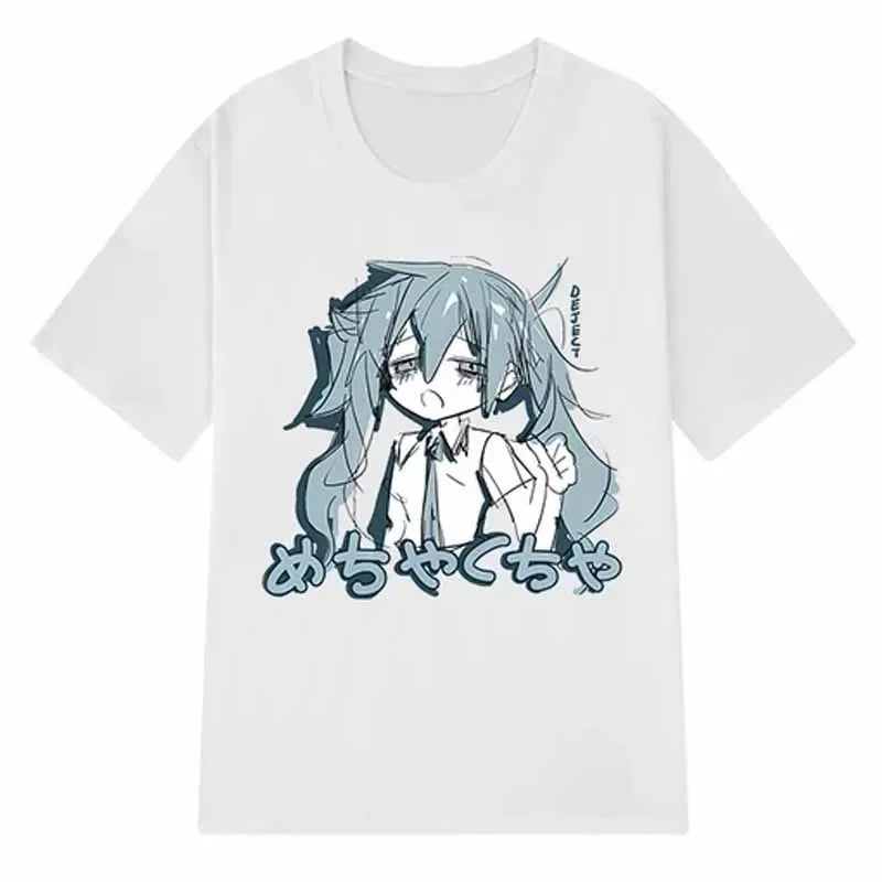 Camiseta Feminina Y2K Anime Japonesa – Estilo Harajuku, Oversized, Casual