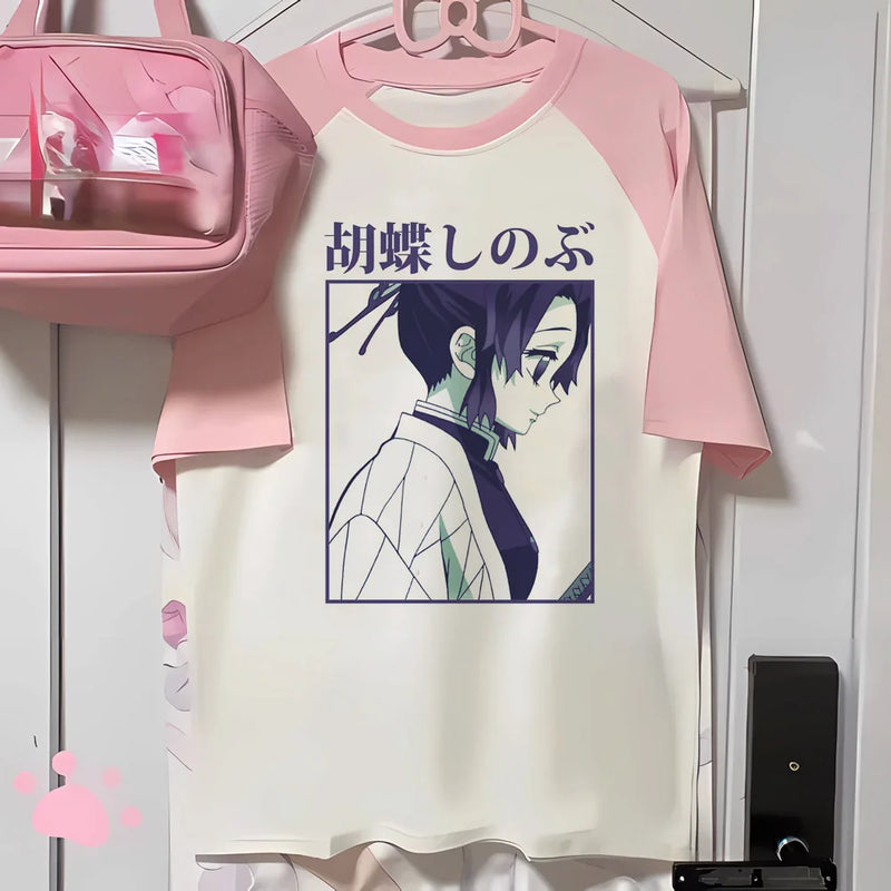 Camiseta Feminina Mitsuri Anime Estilo Japonês Divertida