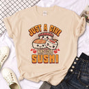 Camiseta Feminina Sushi Manga Harajuku Streetwear Divertida