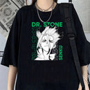 Camiseta Feminina Dr. Stone Harajuku Anime 80s Estética Pop 2000s Hip Hop