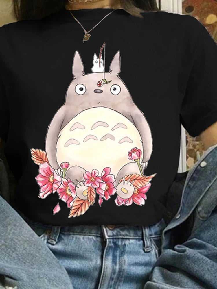 Camiseta Feminina Harajuku Kawaii – Estilo Ullzang, Anime e Cartoon, Y2K