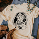 Camiseta Feminina Urusei Yatsura Anime Harajuku Estilo Japonês