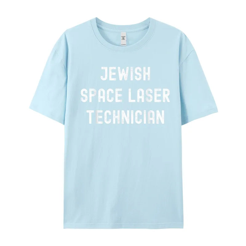 Camiseta Masculina Geek Hip Hop Jewish Space Laser Technician Algodão Manga Curta