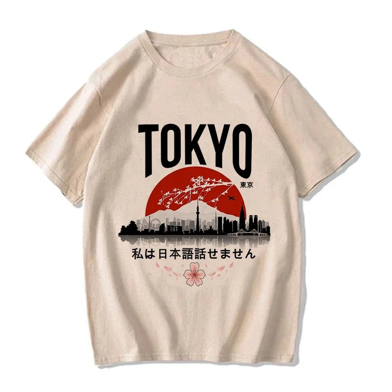 Camiseta Unissex Estilo Y2K Tokyo – Estampa Gótica, Streetwear Coreano Anos 2000