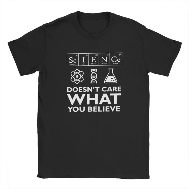 Camiseta Unissex Geek Ciência Não Se Importa Divertida Biologia Física Química Astronomia