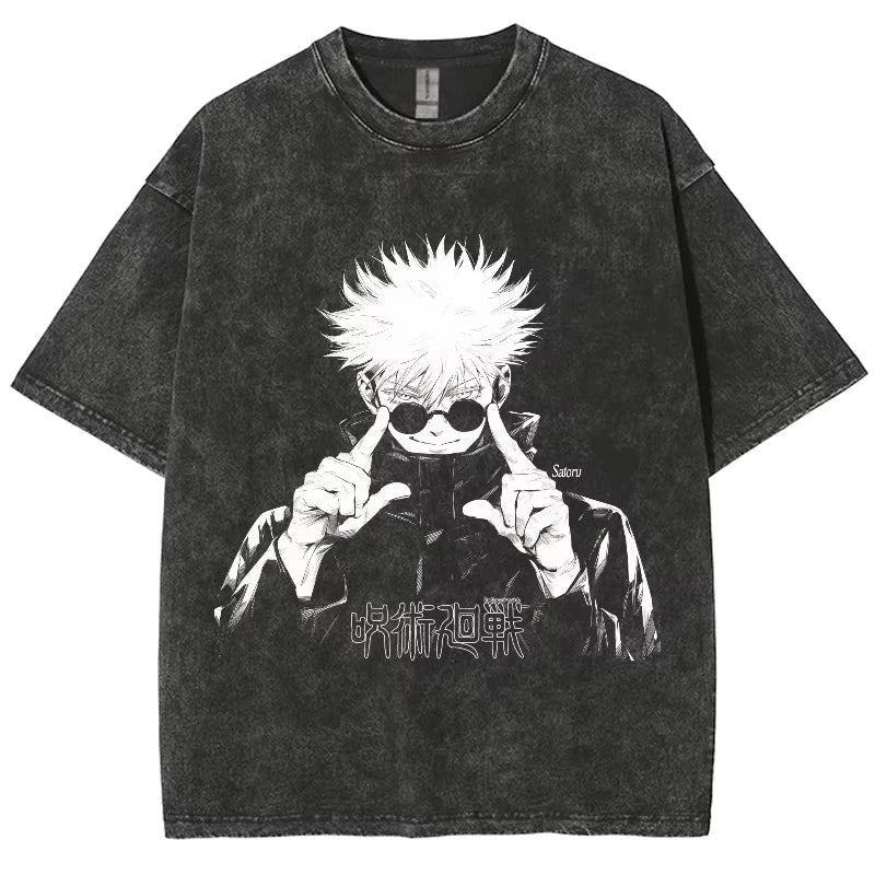 Camiseta Unissex Anime Jujutsu Kaisen Geto Suguru Vintage Harajuku Algodão