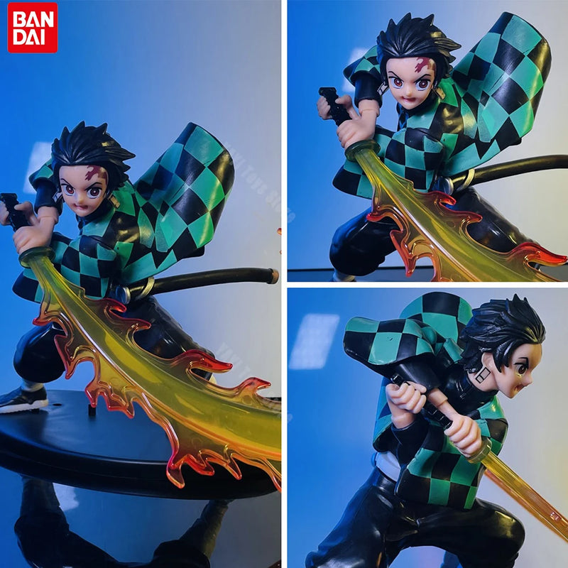 Action Figure Demon Slayer – Tanjirou, Zenitsu e Kyoujurou, Brinquedo PVC Coleção
