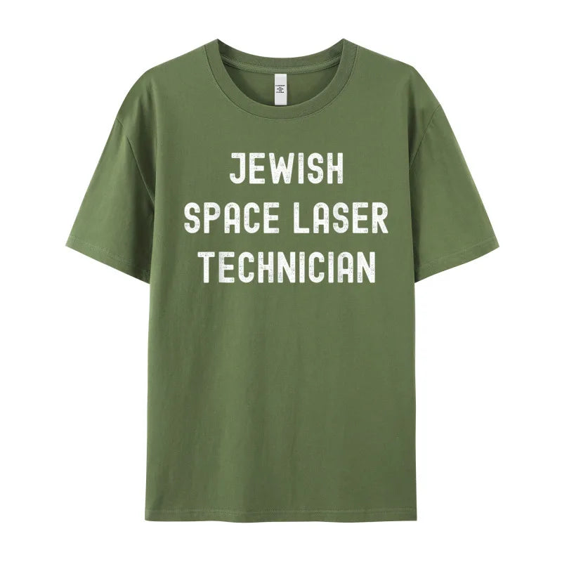 Camiseta Masculina Geek Hip Hop Jewish Space Laser Technician Algodão Manga Curta