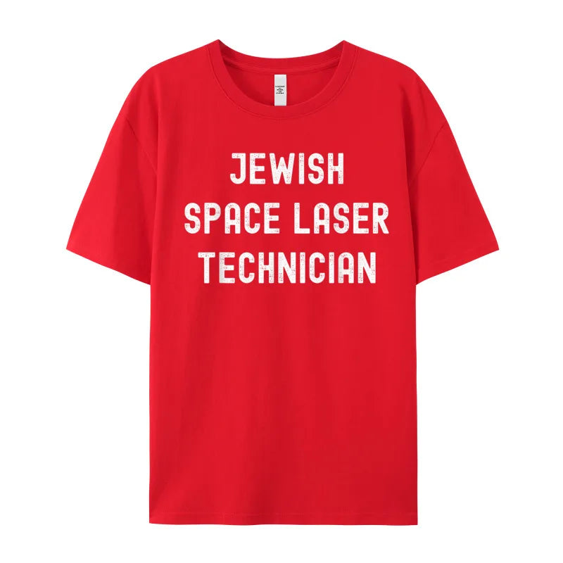 Camiseta Masculina Geek Hip Hop Jewish Space Laser Technician Algodão Manga Curta