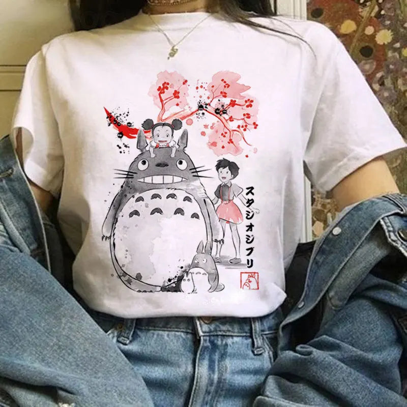 Camiseta Feminina Harajuku Kawaii – Estilo Ullzang, Anime e Cartoon, Y2K