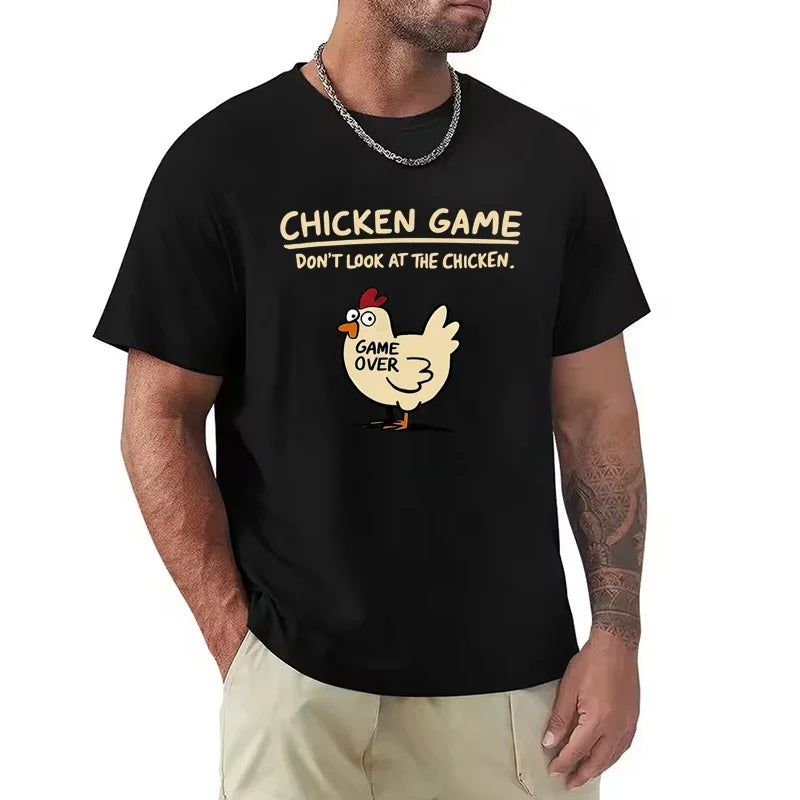 Camiseta Masculina Chicken Game Estampa Divertida Casual Manga Curta