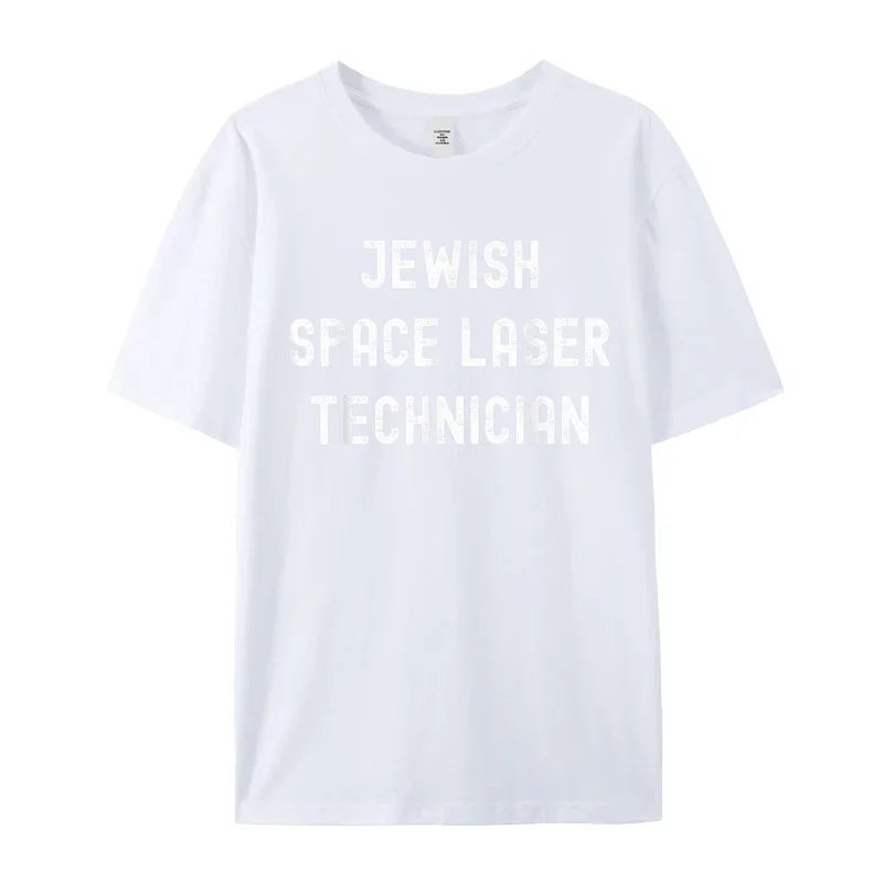 Camiseta Masculina Geek Hip Hop Jewish Space Laser Technician Algodão Manga Curta
