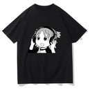 Camiseta Unissex Anime Azumanga Daioh Yotsuba Fones Casual Kawaii