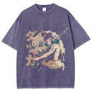 Camiseta Unissex Anime Demon Slayer Hashibira Inosuke Manga Harajuku Algodão Oversized