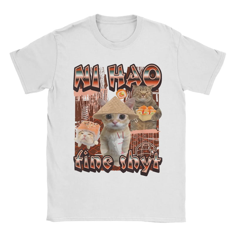 Camiseta Meme Gato “Ni Hao Fine Shyt”